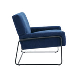 Modern Industrial Style Accent Arm Chair with Metal Frame, High Density Soft Single Lounge Chairs for Living Room, Black