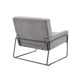 Modern Industrial Style Accent Arm Chair with Metal Frame, High Density Soft Single Lounge Chairs for Living Room, Black