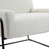 Modern Industrial Style Accent Arm Chair with Metal Frame, High Density Soft Single Lounge Chairs for Living Room, Black