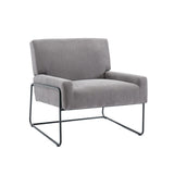 Modern Industrial Style Accent Arm Chair with Metal Frame, High Density Soft Single Lounge Chairs for Living Room, Black