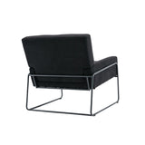 Modern Industrial Style Accent Arm Chair with Metal Frame, High Density Soft Single Lounge Chairs for Living Room, Black