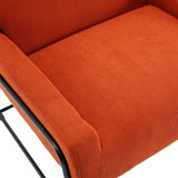 Modern Industrial Style Accent Arm Chair with Metal Frame, High Density Soft Single Lounge Chairs for Living Room, Black