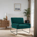 Modern Industrial Style Accent Arm Chair with Metal Frame, High Density Soft Single Lounge Chairs for Living Room, Black