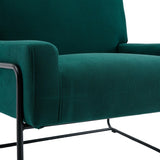 Modern Industrial Style Accent Arm Chair with Metal Frame, High Density Soft Single Lounge Chairs for Living Room, Black