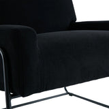 Modern Industrial Style Accent Arm Chair with Metal Frame, High Density Soft Single Lounge Chairs for Living Room, Black