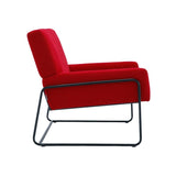 Modern Industrial Style Accent Arm Chair with Metal Frame, High Density Soft Single Lounge Chairs for Living Room, Black