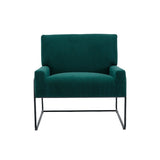 Modern Industrial Style Accent Arm Chair with Metal Frame, High Density Soft Single Lounge Chairs for Living Room, Black