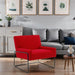 Modern Industrial Style Accent Arm Chair with Metal Frame, High Density Soft Single Lounge Chairs for Living Room, Black