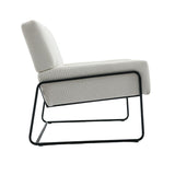 Modern Industrial Style Accent Arm Chair with Metal Frame, High Density Soft Single Lounge Chairs for Living Room, Black