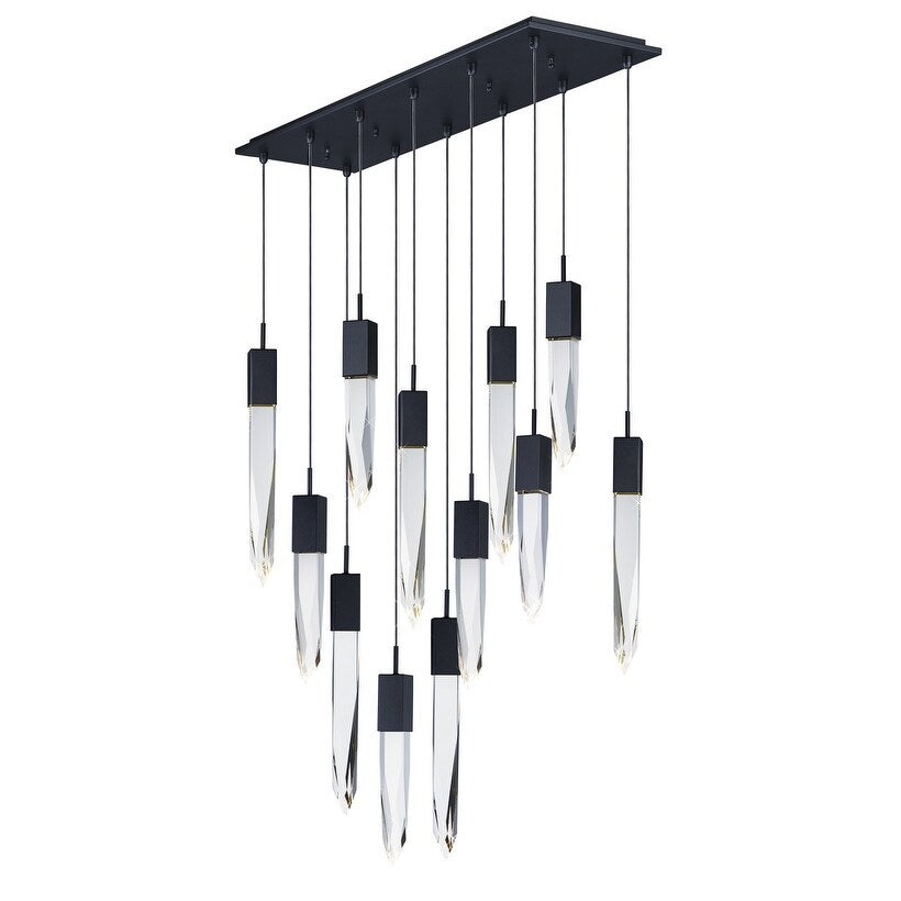 Modern Interiors LED Pendant Quartz Black - Exact Size