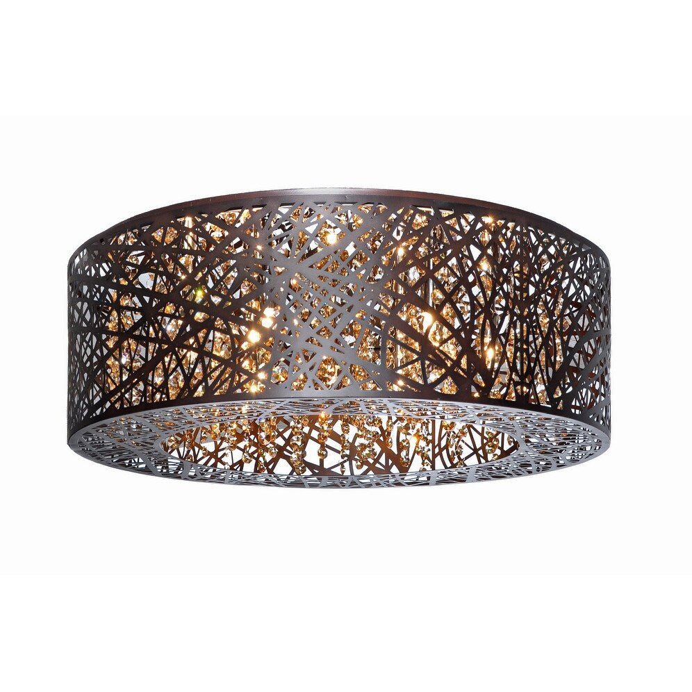 Modern Interiors Nine Light Flush Mount Inca Bronze - Exact Size