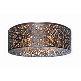 Modern Interiors Nine Light Flush Mount Inca Bronze - Exact Size