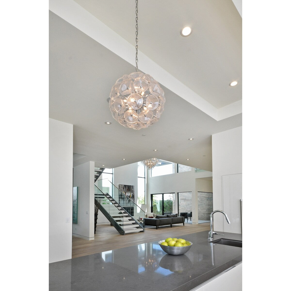 Modern Interiors Nine Light Flush Mount Inca Bronze - Exact Size