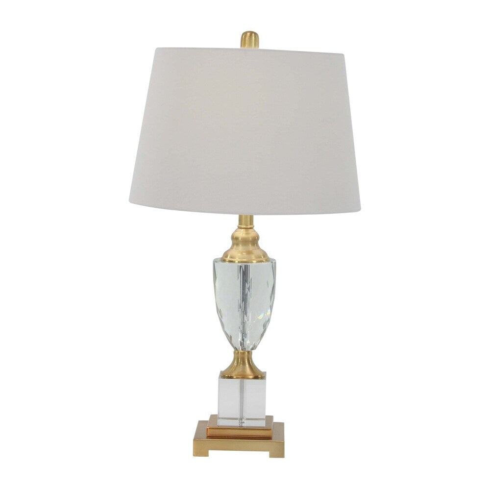 Modern Iron and Crystal Urn Table Lamp