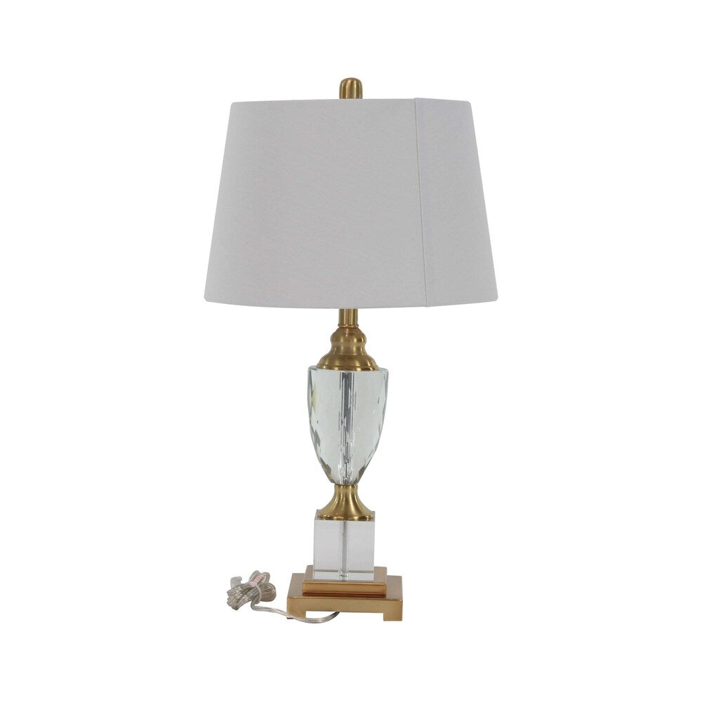 Modern Iron and Crystal Urn Table Lamp