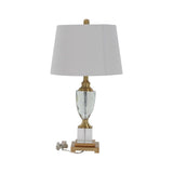 Modern Iron and Crystal Urn Table Lamp