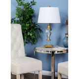 Modern Iron and Crystal Urn Table Lamp