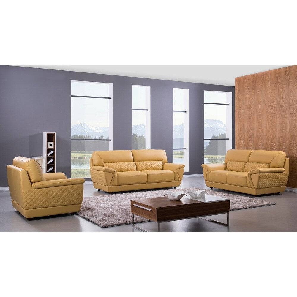 Modern Italian Leather Upholstered Sofa
