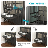 Modern Kennel Dogs room，Multi-Purpose Rremovable Ttray, Double-Door Dog House, lift Panel