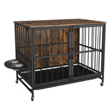 Modern Kennel Dogs room，Multi-Purpose Rremovable Ttray, Double-Door Dog House, lift Panel