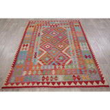 Modern Kilim Oriental Flat-Weave Wool Turkish Area Rug - 6'9" x 5'1"