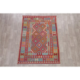 Modern Kilim Oriental Flat-Weave Wool Turkish Area Rug - 6'9" x 5'1"