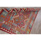 Modern Kilim Oriental Flat-Weave Wool Turkish Area Rug - 6'9" x 5'1"