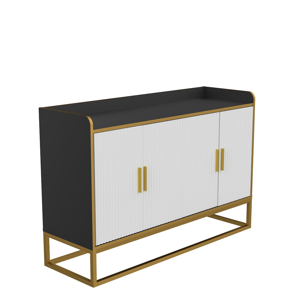 Modern Kitchen Buffet Storage Cabinet Cupboard Gloss with Metal Legs for living room Kitchen
