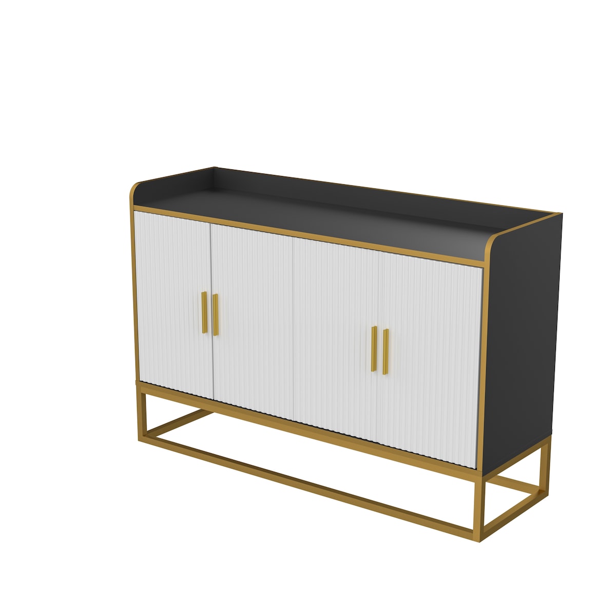 Modern Kitchen Buffet Storage Cabinet Cupboard Gloss with Metal Legs for living room Kitchen