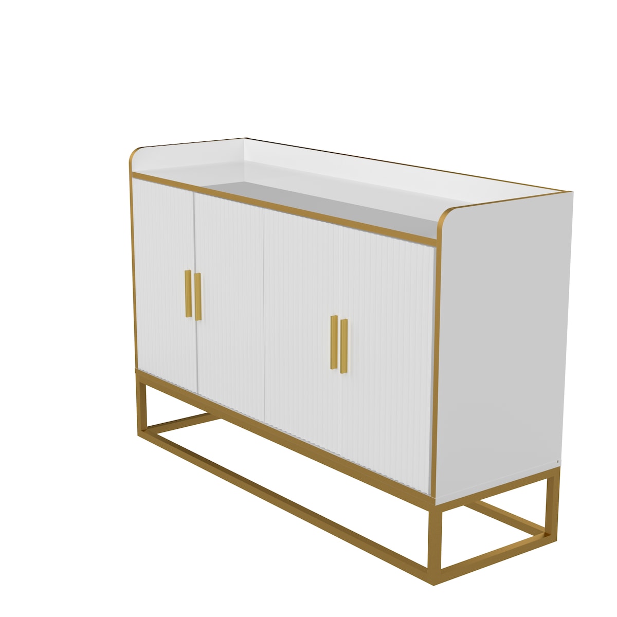 Modern Kitchen Buffet Storage Cabinet Cupboard Gloss with Metal Legs for living room Kitchen