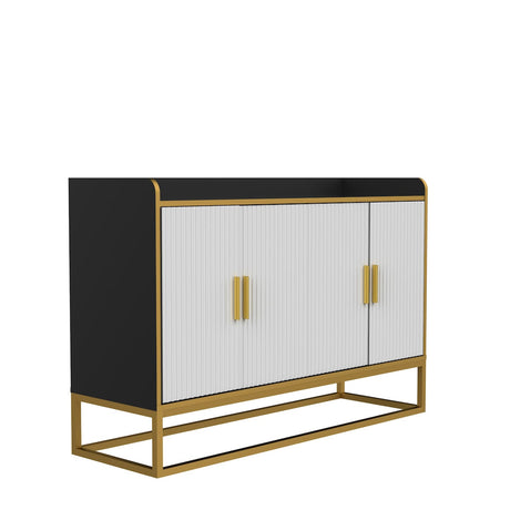 Modern Kitchen Buffet Storage Cabinet Cupboard Gloss with Metal Legs for living room Kitchen