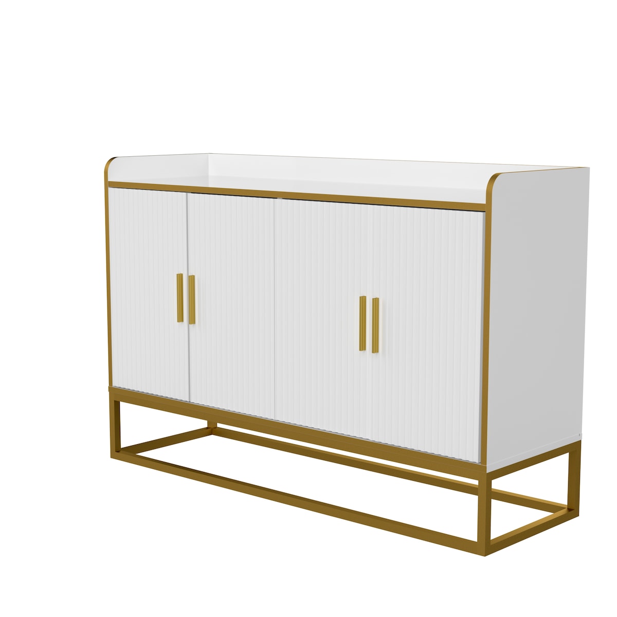Modern Kitchen Buffet Storage Cabinet Cupboard Gloss with Metal Legs for living room Kitchen