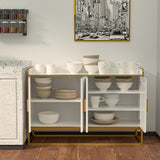 Modern Kitchen Buffet Storage Cabinet Cupboard Gloss with Metal Legs for living room Kitchen