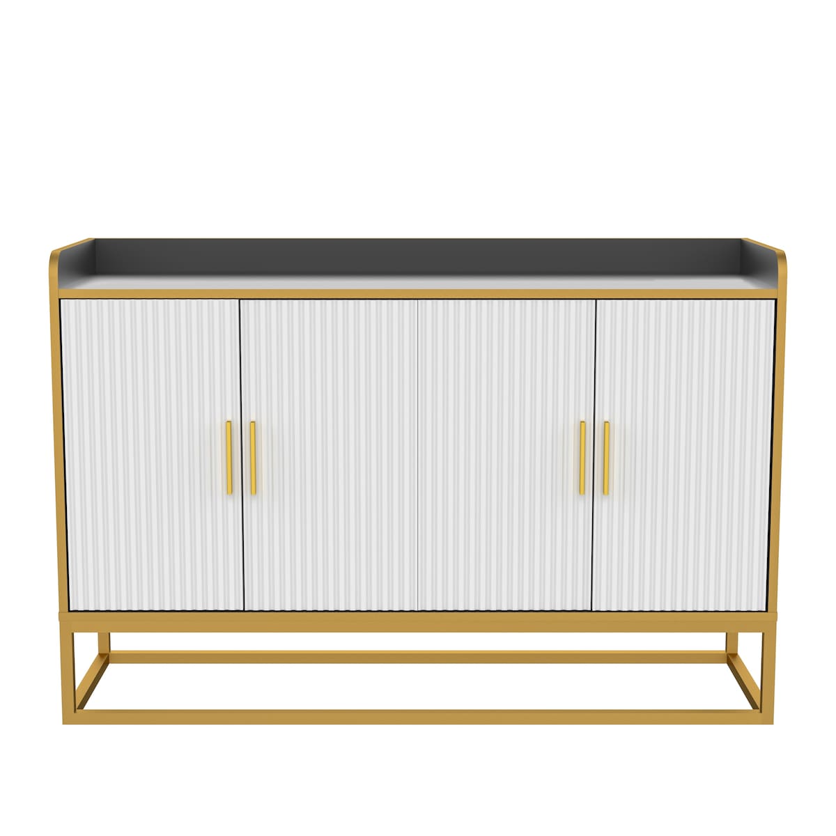 Modern Kitchen Buffet Storage Cabinet Cupboard Gloss with Metal Legs for living room Kitchen
