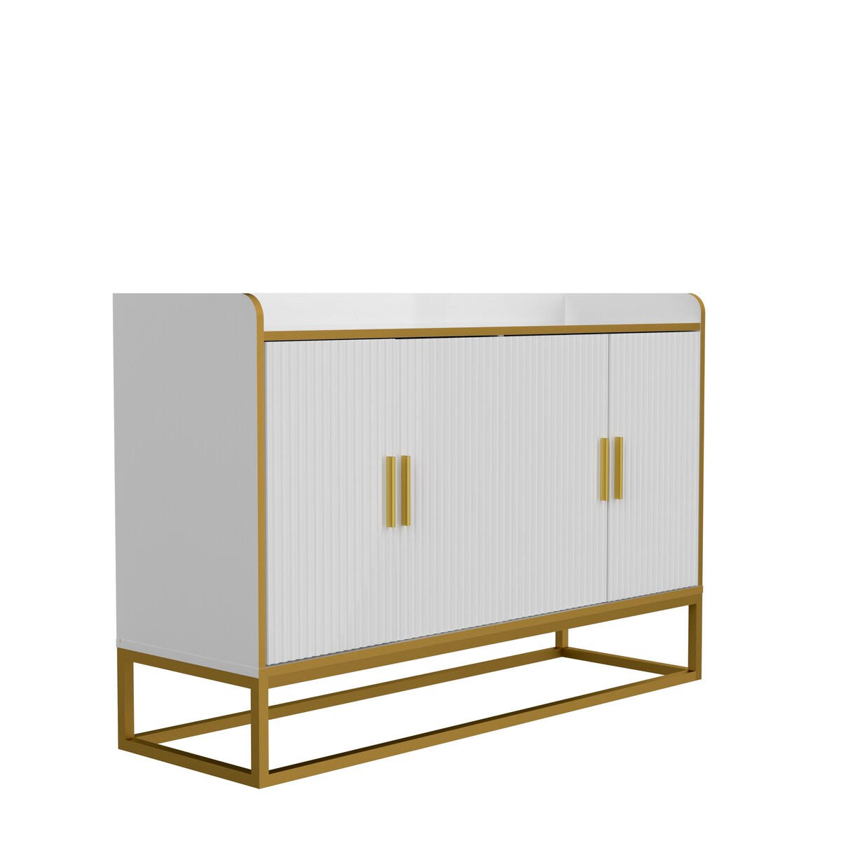 Modern Kitchen Buffet Storage Cabinet Cupboard Gloss with Metal Legs for living room Kitchen