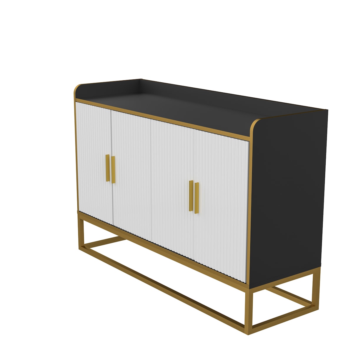 Modern Kitchen Buffet Storage Cabinet Cupboard Gloss with Metal Legs for living room Kitchen