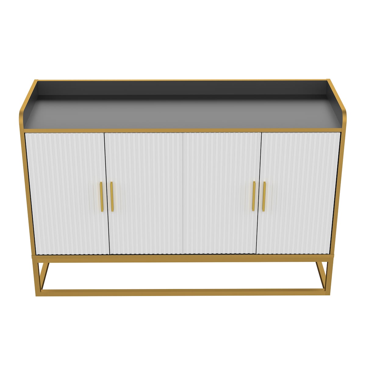 Modern Kitchen Buffet Storage Cabinet Cupboard Gloss with Metal Legs for living room Kitchen