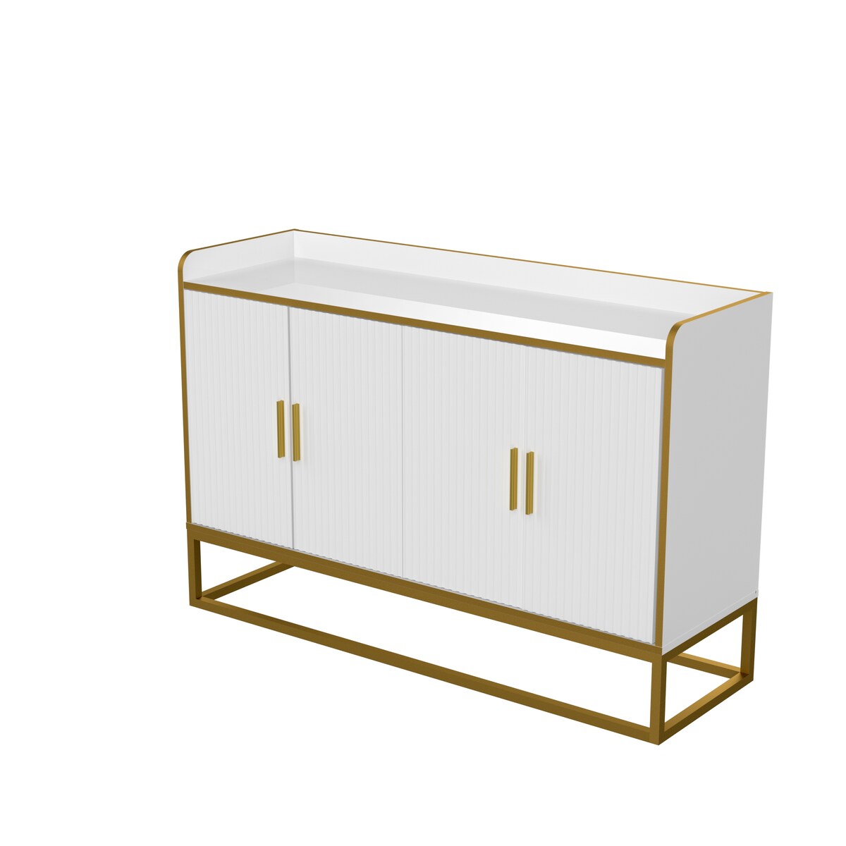 Modern Kitchen Buffet Storage Cabinet Cupboard Gloss with Metal Legs for living room Kitchen