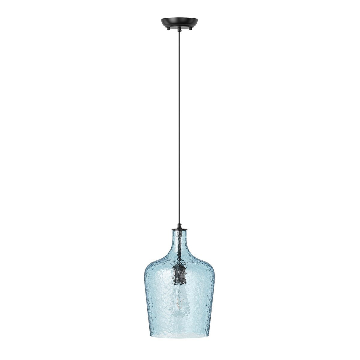 Modern Kitchen Island Pendant Lighting Fixture with Blue Glass Shade