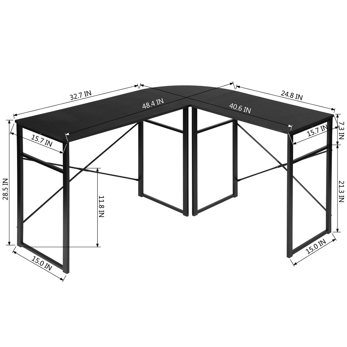 Modern L-Shape Office Desk(48x41x28inch)