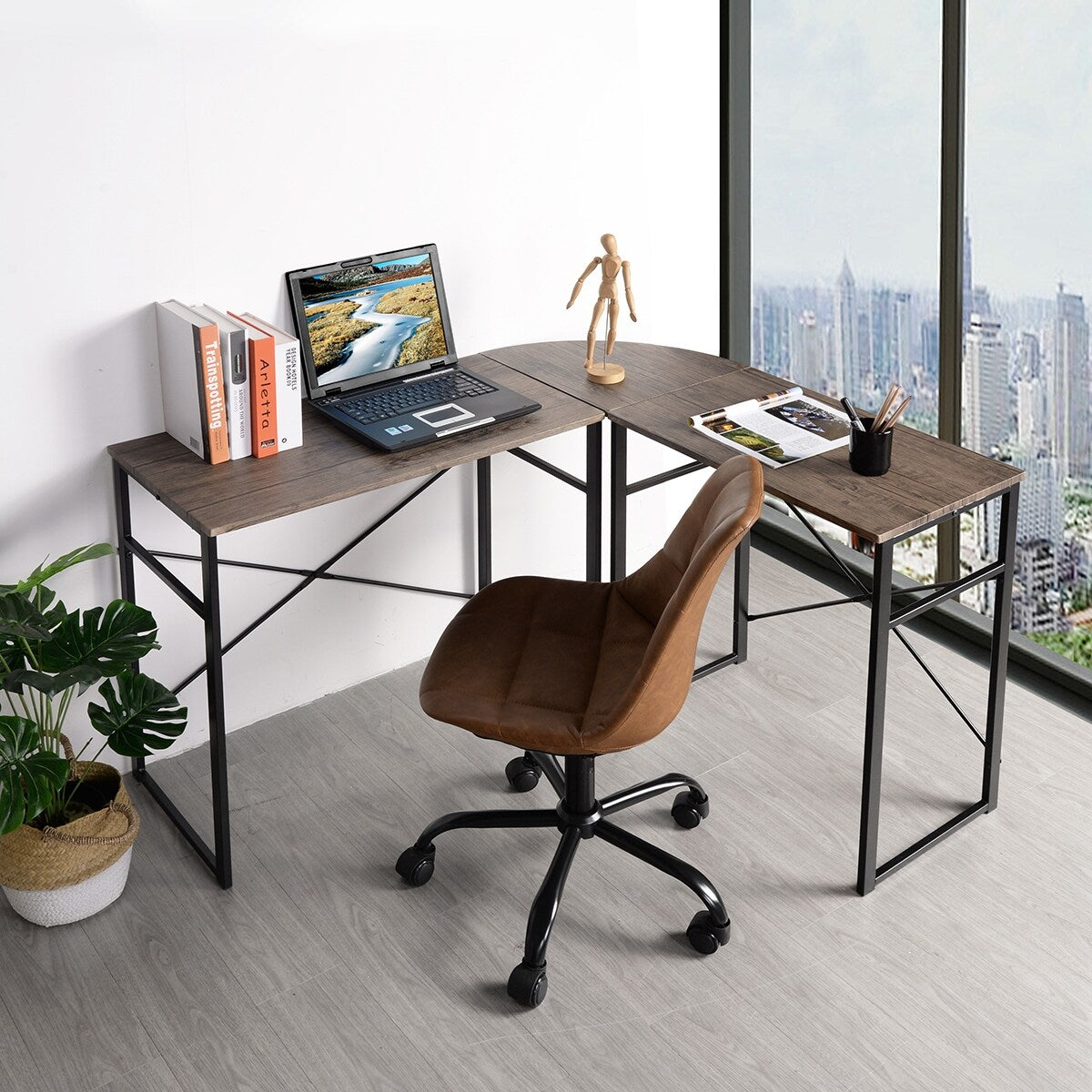 Modern L-Shape Office Desk(48x41x28inch)