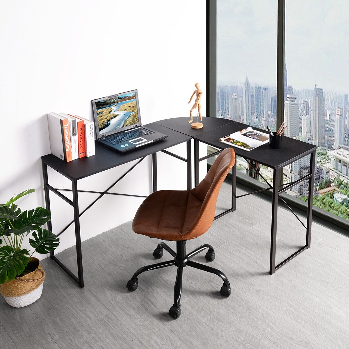 Modern L-Shape Office Desk(48x41x28inch)