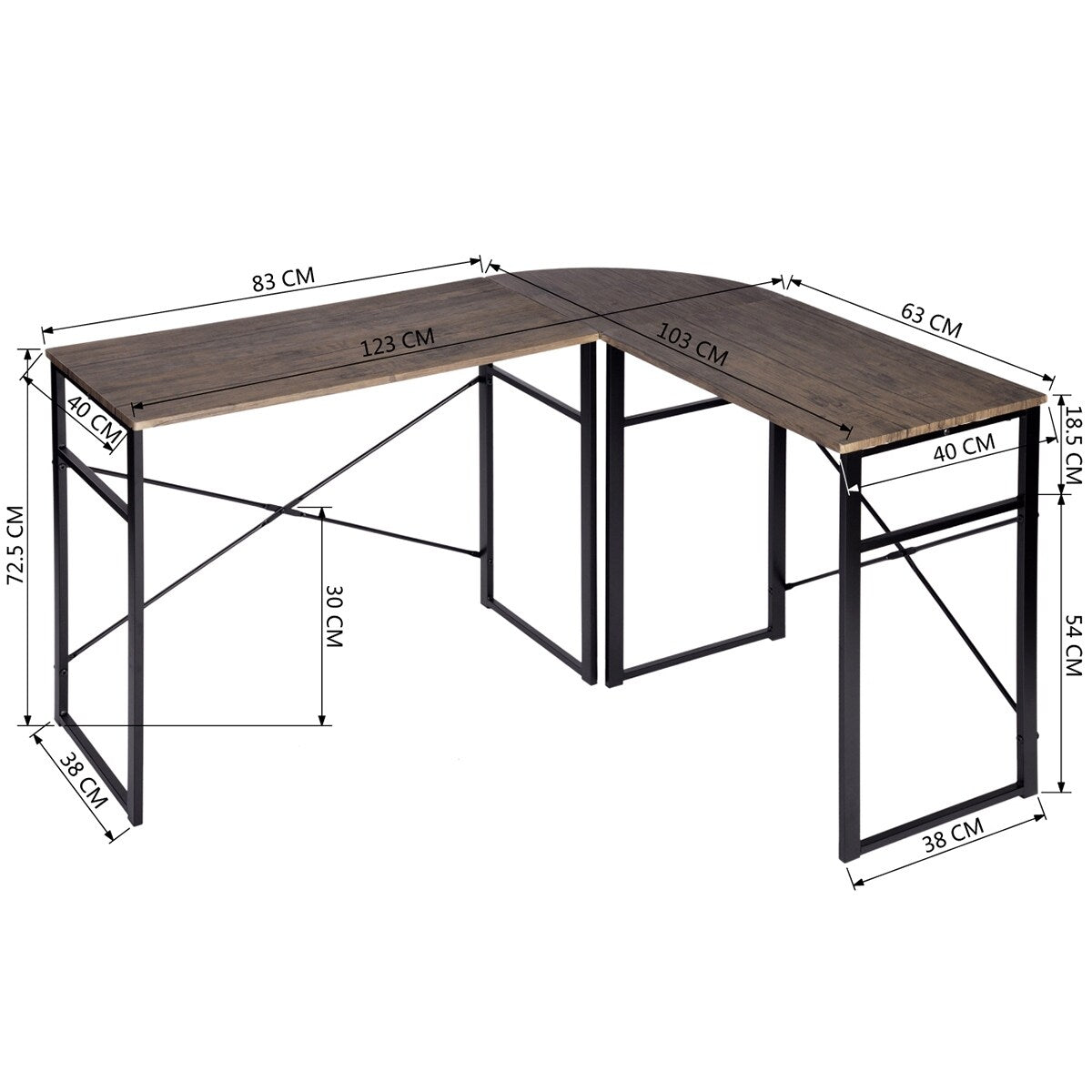 Modern L-Shape Office Desk(48x41x28inch)