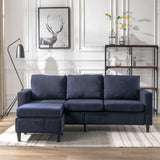 Modern L-Shape Sectional Sofa with Handy Side Pocket, Living Room 3-Seater Couch with Movable Ottoman for Small Space