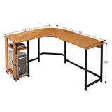 Modern 47.2" L-shaped Corner Office Computer Desk with Wood Laptop by Jerry & Maggie