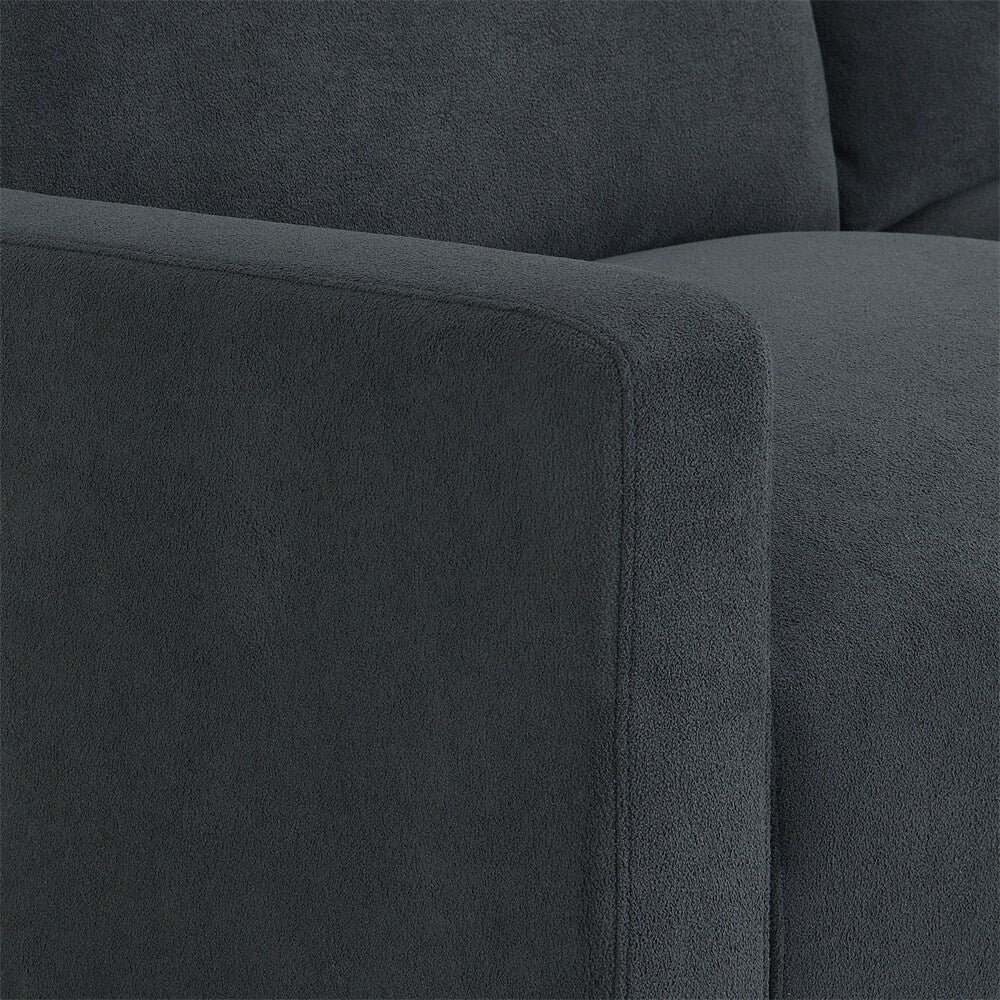 Modern L-shaped Sectional Sofa,w/Convertible Ottoman,Freely Combinable