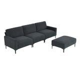 Modern L-shaped Sectional Sofa,w/Convertible Ottoman,Freely Combinable