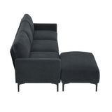Modern L-shaped Sectional Sofa,w/Convertible Ottoman,Freely Combinable