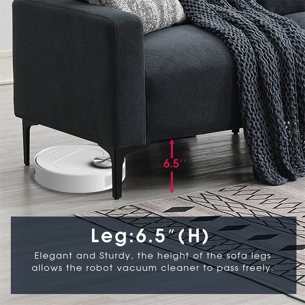 Modern L-shaped Sectional Sofa,w/Convertible Ottoman,Freely Combinable