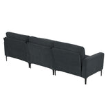 Modern L-shaped Sectional Sofa,w/Convertible Ottoman,Freely Combinable